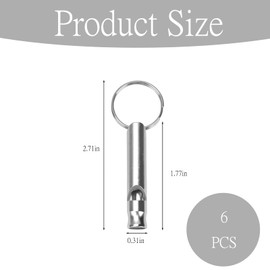 6pieces Dog Whistles for Recall,Silver High Pitch Dogs Whistles,Alloy Emergency Whistle,Aluminum Keychain whistles,for Recall Professional Training Dogs whistles,Outdoor Safety Survival whistle.