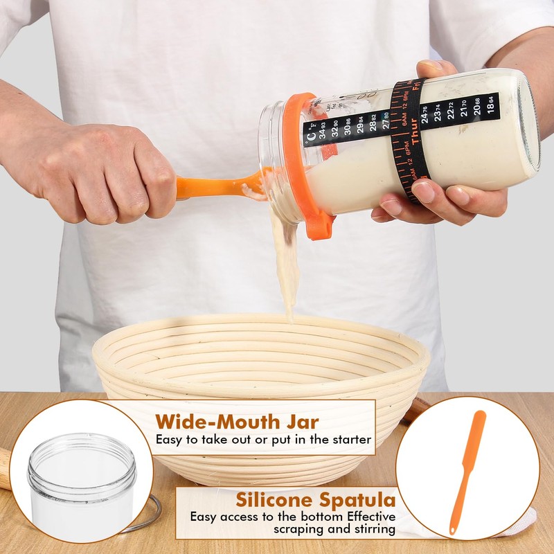 Sourdough Bread Baking Supplies, Sourdough Starter Kit, 2 9 Inch