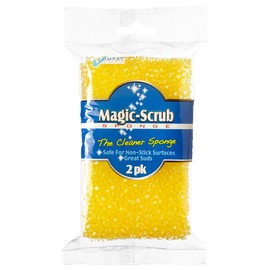 COMPAC Home Magic Scrubbing Sponges | Light Duty Non-Scratch Dish Scrubber Sponge Pads | Effortless Scrub Pads to Brush and Clean Dishes, Pots & Pans, (Pack of 2)