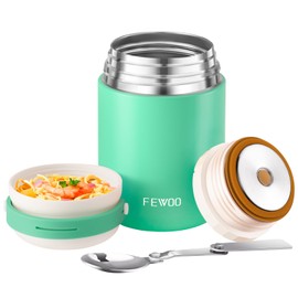 Soup Flask, 600ml Vacuum Insulated Food Jar for Hot Cold Food, Leak Proof Soup Containers for Kids and Adults (Green)