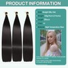 Locescsoc 28 Inch Straight Hair Extensions 150g 3 Packs Bone