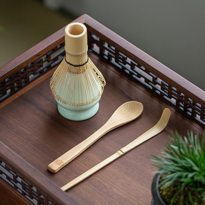 Mumoo Bear 4-Piece Handcrafted Bamboo Japanese Matcha Whisk Set -