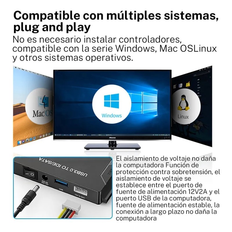 Adaptador Ide Usb 3.0 A Sata Ide Disco Duro Convertidor