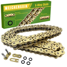 WEICHENGXIN Gold 525 X-Ring Chain 122 Links Motorcycle Chain with Connecting Master Link OEM #T2015075 94582-31122-00 06405-MAY-P10 06405-MY1-P00