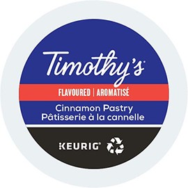 Timothy's Cinnamon Pastry Coffee, Single-Serve Keurig K-Cup Pods, Flavored Medium Roast Coffee, 96 Count