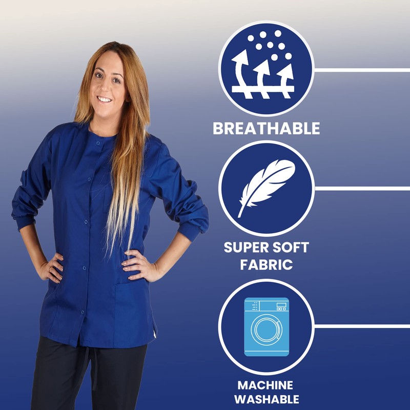 Chaqueta médica para mujer, Azul Oscuro (Dark Royal), XXXL