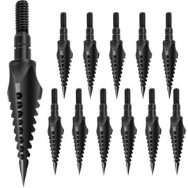 SUNYA Broadheads 125 Grain Steel Archery Arrow Tips for Compound, Recurve Bow & Crossbow, Sawtooth Shaped Traditional Screw-in Arrow Heads for Arrows, Pack of 12 in a Storage Case