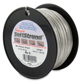 SuperSoftstrand 500-Feet Picture Wire Vinyl Coated Stranded Stainless Steel