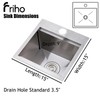 Friho Drop in 15 x 15 Inch Stainless Steel Single
