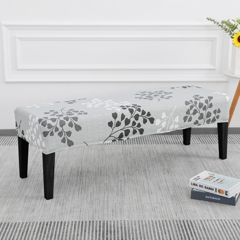 SPRINGRICO Stretch Dining Bench Cover, Removable Bench Slipcover Washable Bench