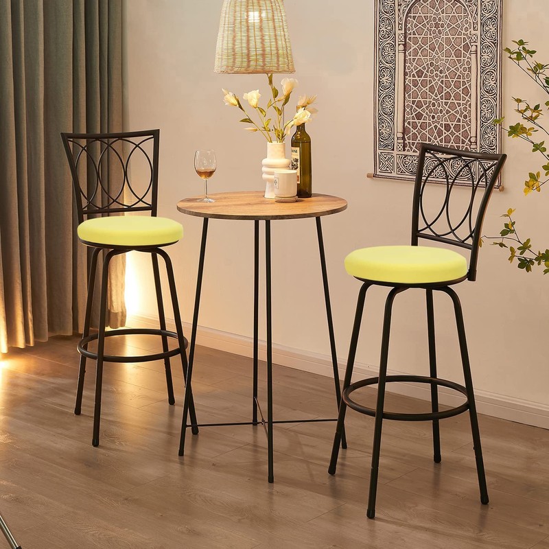 Deisy Dee 4PCS Round Bar Stool Seat Covers Stretch Round