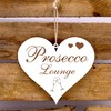 Sign Heart Lettering Prosecco Lounge Engraved Door Sign 13 x