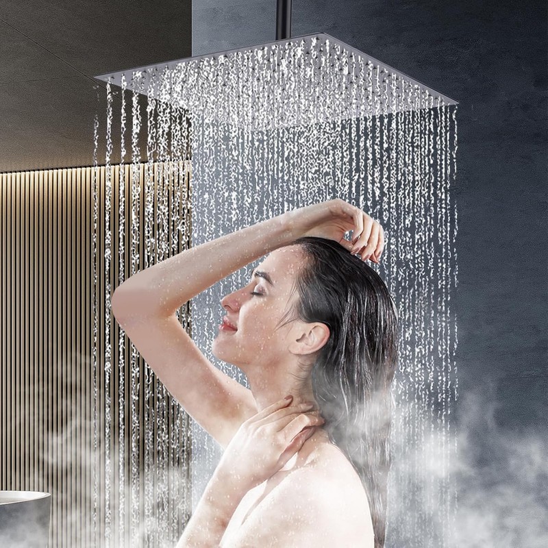 Shower Head,12 Inch Rainfall Shower Head in Matte Black,High Presssure