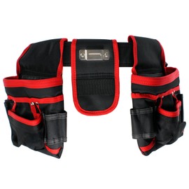 Spares2go 20 Pocket Double Tool Belt Heavy Duty Joiners Carpenter Builders Nails Pouch