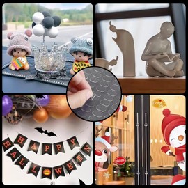 Guokoo 300 Pcs Sticky Dots Mounting Putty Sticky Tack, Removable Non-Marking Adhesive Dots Clear Double Sided for Crafts Balloons Festival Home Office Party Decorations (0.31" X 0.51")