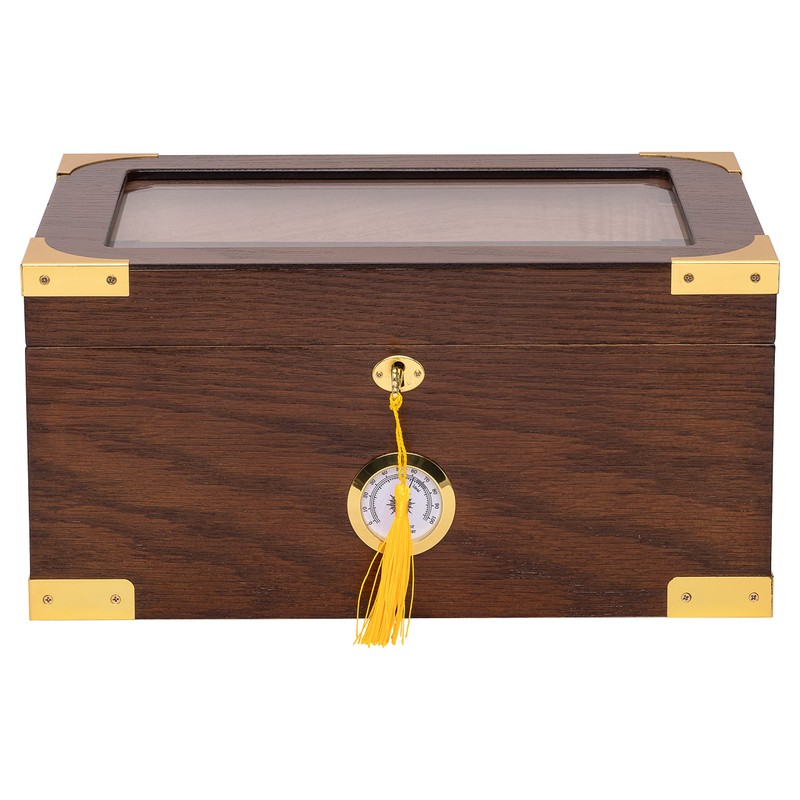 Quality Importers The Milano Elegant Cigar Humidor, Tempered Glasstop, Cedar