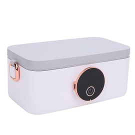 Rechargeable Heated Lunch Box, 1000ml Inner Container, USB Charging, 16000mah Battery, 5 Gear Heat Preservation, Stainless Steel, ABS, for Car/Truck, Office, Travel (US Plug)