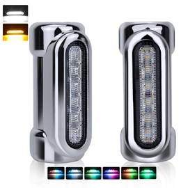 JESTMOTOR Motorcycle Highway Crash Bar Lights - Multicolor LED Switchback Driving Signal, Motorcycle Auxiliary Lights Universal Fits 1-1/4" Touring Bikes, Multicolor (1 Pair)
