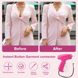 Mini Stitch Gun for Clothes,Fine Stitch,Stitch Quick Clothing Fixer Sewing Quilting Hemming Quick Stitch Tagginn Gun Kits with 2 Needles,2500 Black & 2500 White 4.4mm Fastener (Red)