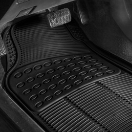 FH Group 3 Row Climaproof™ Trimmable Non-Slip Vinyl Floor Mats with Cargo Liner- Universal Fit for Cars Trucks and SUVs (Black) F11306-F16401