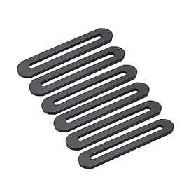 Xiaoyztan 6 Pcs Furniture Repair Fixing Plates Slotted Hole Steel Mending Plates Straight Brackets Thickened Steel Joining Plates Single Slot 3.5x0.75in Black