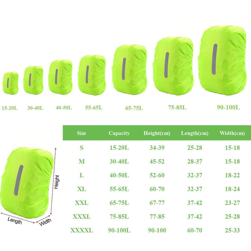 PINEPAN Rain Cover for Backpacks School Bag Reflector School Bag