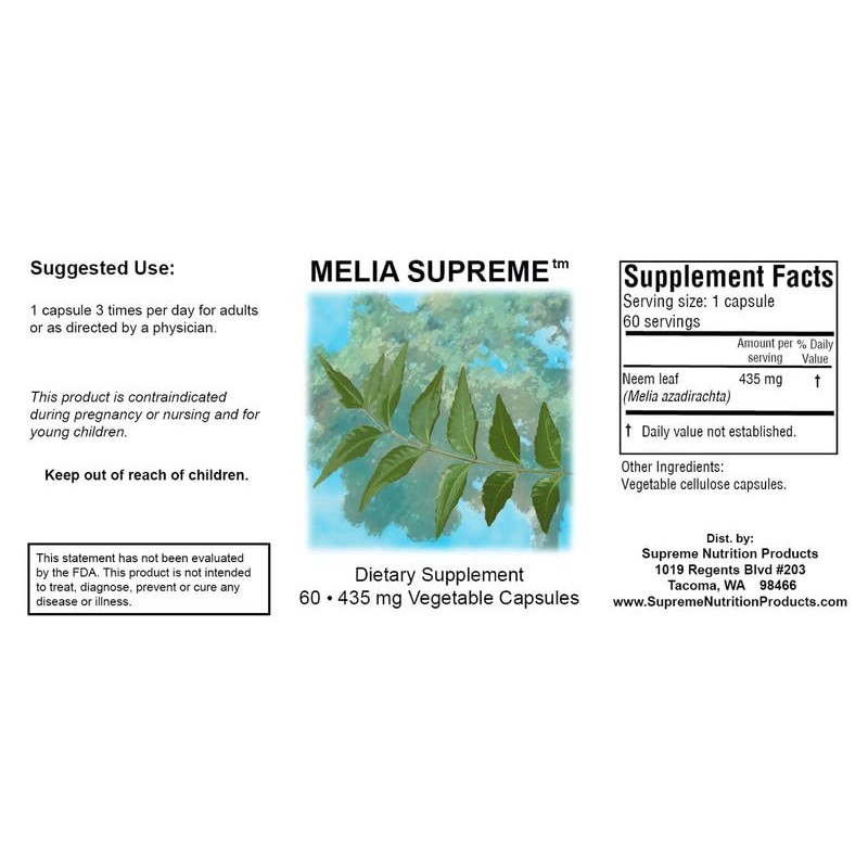 Supreme Nutrition Products Supreme Nutrition Melia Supreme, 60 Pure Powdered