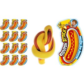 Squish Attack Stretchy Hot Dog Supreme (12 Hotdog Assorted) by JA-RU. Sensory Squishy Toys for Kids & Adults, Boys & Girls. Stress Relief Squeeze Fidget Toy. Classroom Gift Food Party Favors. 5564-12p