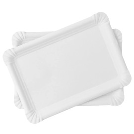 Extiff - Pack of 20 White Cardboard Bowls, Pastry or Cold Buffet Presentation Bowls (23 x 16 cm)