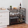 Giantex Industrial Kitchen Baker's Rack with Lockable Universal Wheel, Microwave