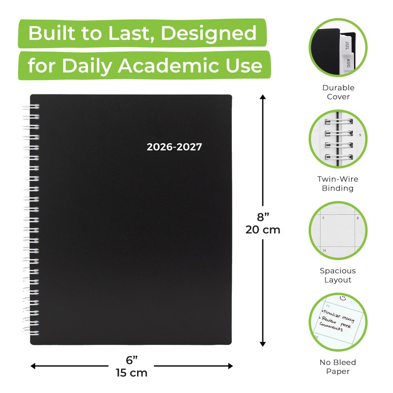 WallDeca Academic Planner 2026-2027, Daily, Weekly & Monthly Planner, July