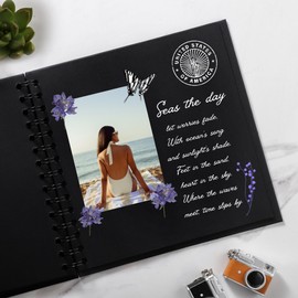 MEMOTOR Scrapbook 7 x 7 Inch DIY Photo Album, Memory Book for Couples/Wedding/Newborn Baby, Hardcover Kraft Paper Black 20 Sheets/ 40 Pages