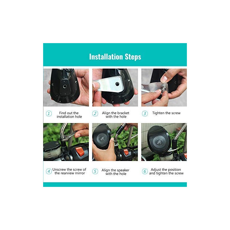 MASO Motorbike Audio Speaker Motorcycle Bluetooth Wireless MP3 Music Player