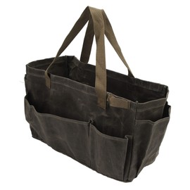 Fockety Garden Tool Bag, Canvas Tool Bag Large Waterproof Garden Tool Organizer Gardening Tote Bag Organizer Tool Storage Bag with Comfortable Carry Handle for Camping (OD Green)