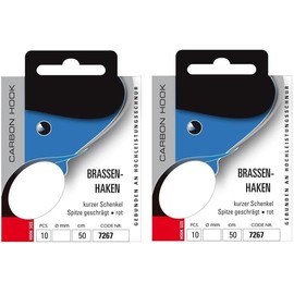 Set: 2 Packs of Jenzi Bound Bream Hooks, All-Round Hooks, Carp Red (Pack of 12) Hook Size 8, 10, 12, 14, 16 & 18 to Mono, Leader Ready + Free Petri Heil! Sticker (Hook Size 18)