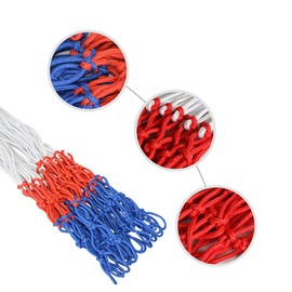 4 Pack Heavy Duty Tri-Color Basketball Net Sports Training Net Fits Standard Indoor or Outdoor Edges
