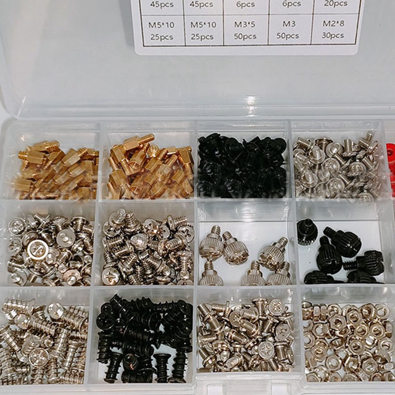 502PCS Computer Screw Assortment Set Carbon Steel Standoff Washer Kit