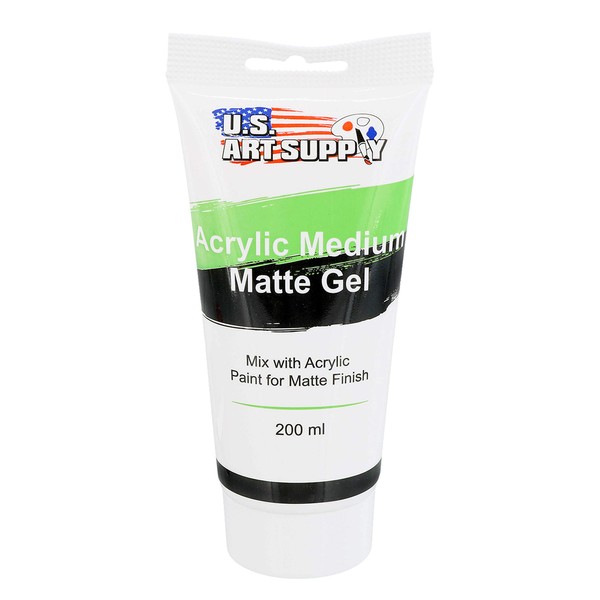 U.S. Art Supply Clear Gel Medium Matte Acrylic Medium, 200ml