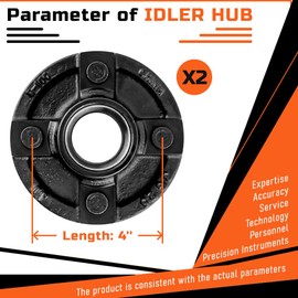 AuraWINS 4 on 4" Trailer Hub Kit Fit Both 1" Spindles BT8,2000 lbs Trailer Wheel Hub with L44643 Bearing Kit,Dust Cap and Rubber Plug,2 Sets