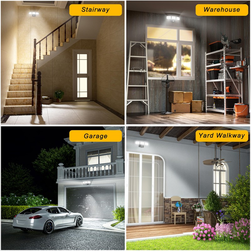 Battery Powered Motion Sensor Outdoor Lights, 1500LM Flood Lights IP65