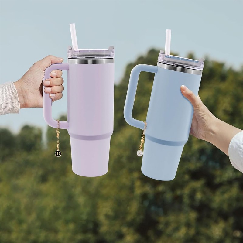 WJRQD 4 Stück Becherkette mit Monogrammiertem Passend für Trinkbecher