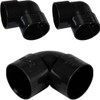 Solvent Black Waste Pipe 90-Degree Knuckle Bend Fitting, 50mm, Pack