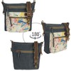 Sunsa Women's Canvas & Leather Shoulder Bag with Multiple Compartments,