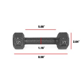 CAP Barbell Cast Iron Hex Dumbbell Weights (Pair), Black, 15 lb
