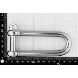 Dutyhook 12X122 Long D-Shackle With Captive Pin, Stainless Steel AISI 316