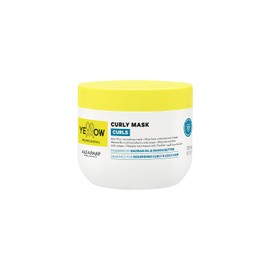 YELLOW PROFESSIONAL CURLS CURLY MASK 300 ml Mascarilla nutritiva efecto anticrespo para cabello ondulado, rizado y afro POTENCIADO CON BAOBAB OIL & MANGO BUTTER CONCEBIDO PARA RIZOS & AFRO NUTRIDOS