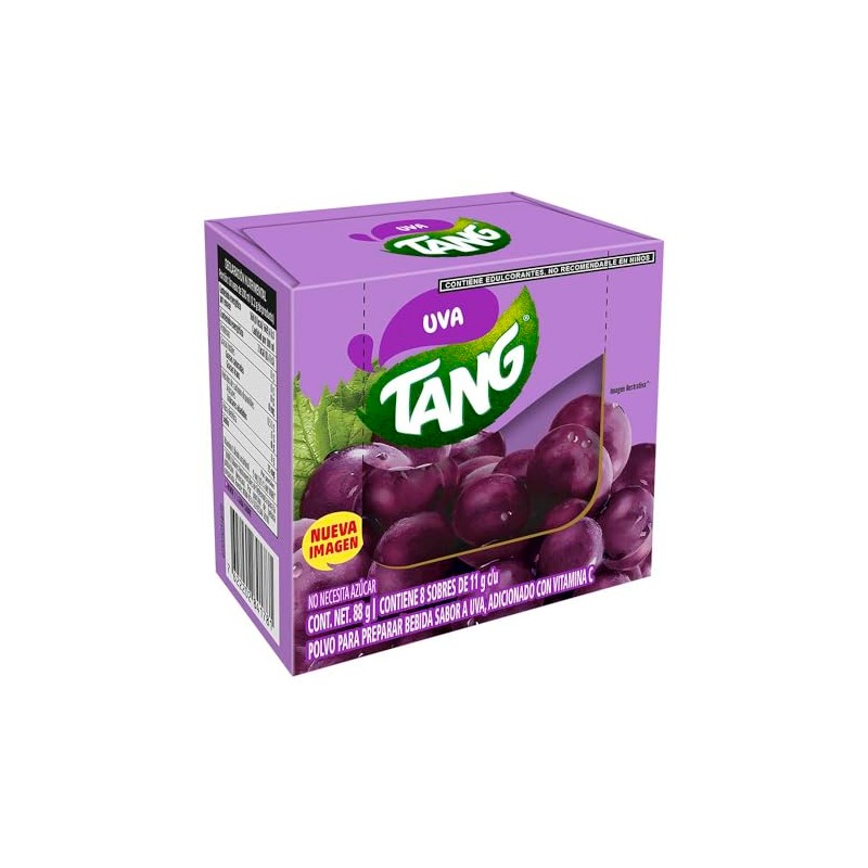 Tang Bebida en Polvo Sabor Uva, 8 Sobres de 11g