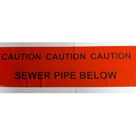 Ali's DIY Sewer Pipe Below Warning Caution Tape - 30 Metre Custom Cut Length