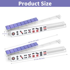 czzwak 4-Piece Premium Acrylic Mahjong Racks with Built-in Pushers & Rotating Bases - Crystal-Clear Set for Easy Play