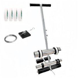 Court Line Tape Applicator Machine, Parking Lot Striping Machine, Basketball Court Line Marking Kit with 4 Rolls of Tape for Driveway Pickleball Court Road Warning, 1.6”-11” Spacing